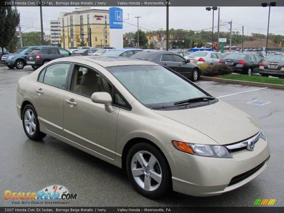 2007 Honda Civic EX Sedan Borrego Beige Metallic / Ivory Photo #7