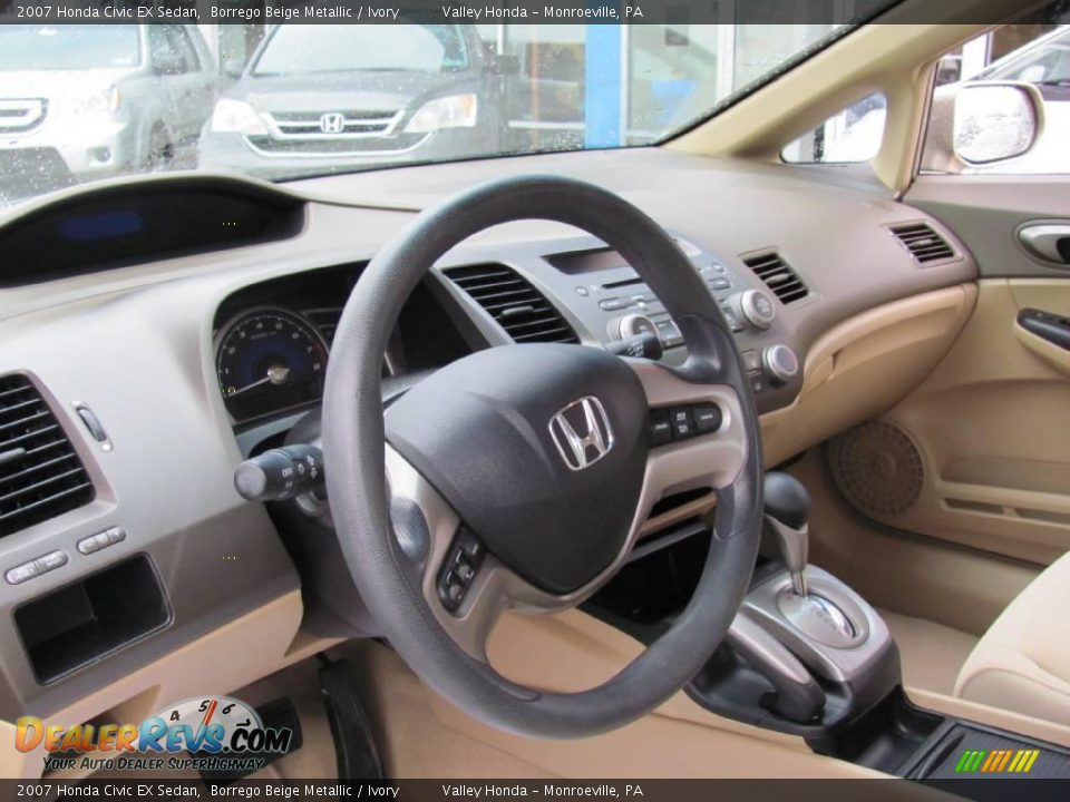 2007 Honda Civic EX Sedan Borrego Beige Metallic / Ivory Photo #9