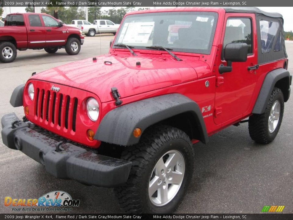 2009 Jeep Wrangler X 4x4 Flame Red / Dark Slate Gray/Medium Slate Gray Photo #1