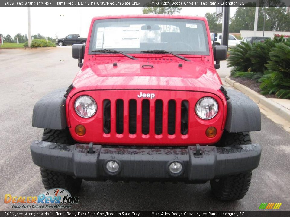 2009 Jeep Wrangler X 4x4 Flame Red / Dark Slate Gray/Medium Slate Gray Photo #2