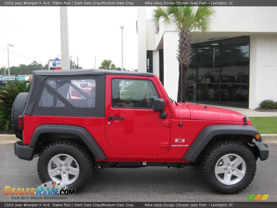 2009 Jeep Wrangler X 4x4 Flame Red / Dark Slate Gray/Medium Slate Gray Photo #4