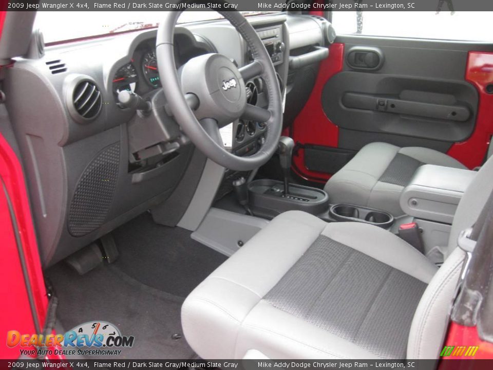 2009 Jeep Wrangler X 4x4 Flame Red / Dark Slate Gray/Medium Slate Gray Photo #9