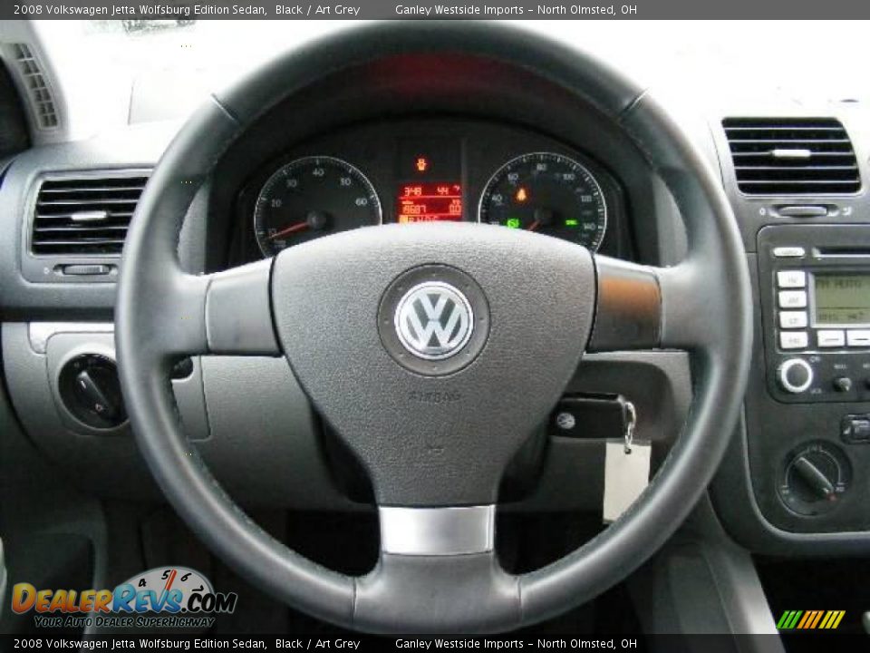 2008 Volkswagen Jetta Wolfsburg Edition Sedan Black / Art Grey Photo #15
