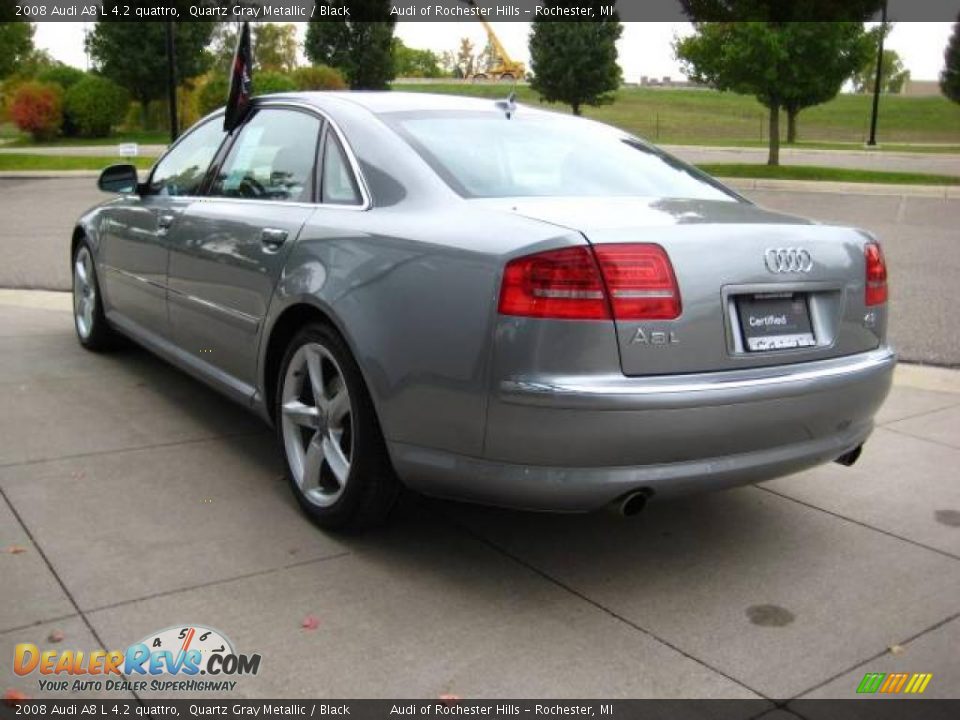 2008 Audi A8 L 4.2 quattro Quartz Gray Metallic / Black Photo #4