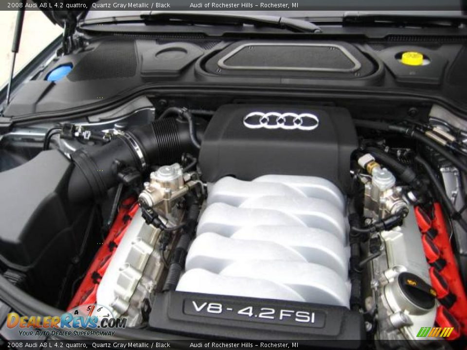 2008 Audi A8 L 4.2 quattro Quartz Gray Metallic / Black Photo #10