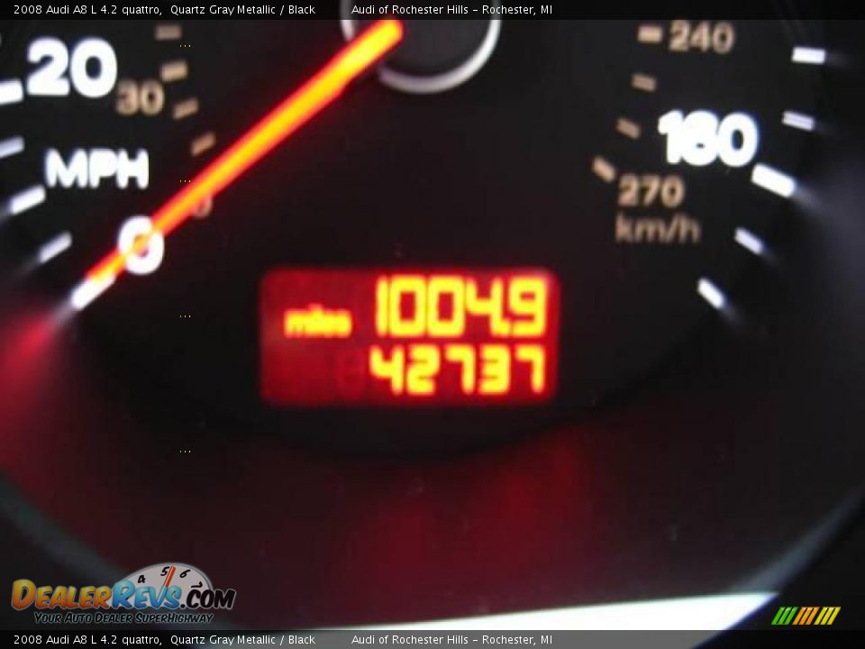 2008 Audi A8 L 4.2 quattro Quartz Gray Metallic / Black Photo #24