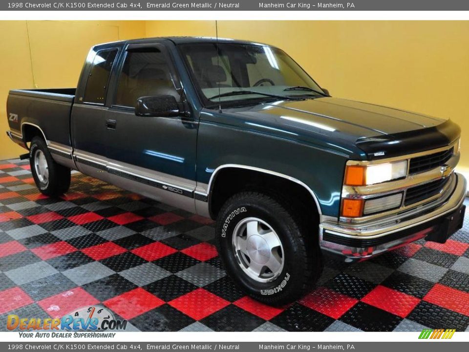 1998 Chevrolet C/K K1500 Extended Cab 4x4 Emerald Green Metallic / Neutral Photo #1