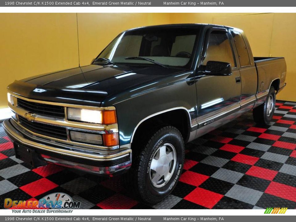 1998 Chevrolet C/K K1500 Extended Cab 4x4 Emerald Green Metallic / Neutral Photo #3