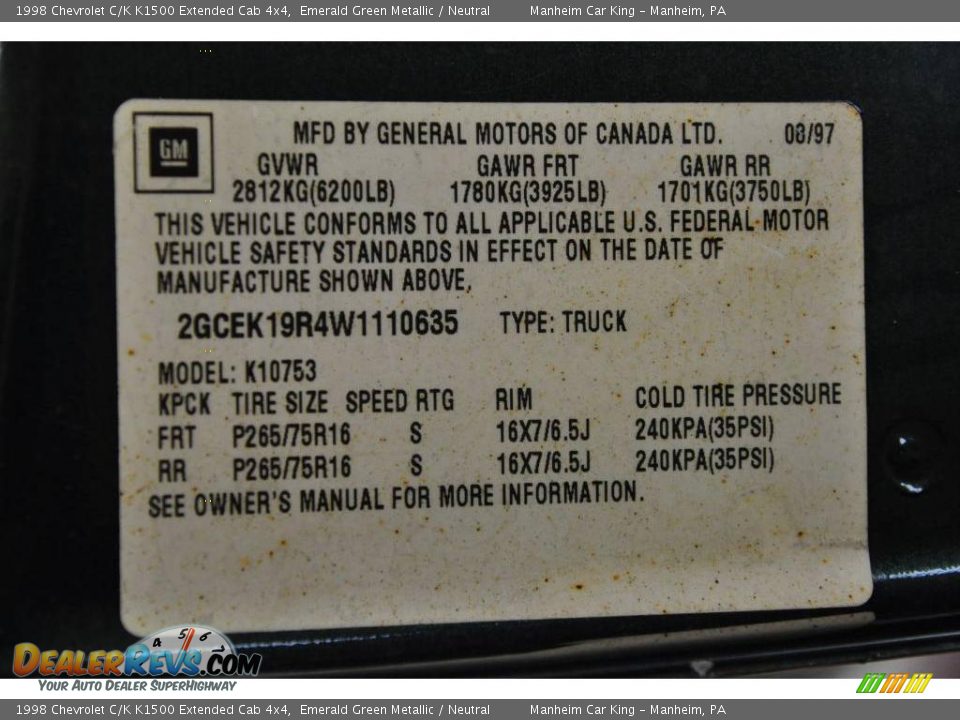 1998 Chevrolet C/K K1500 Extended Cab 4x4 Emerald Green Metallic / Neutral Photo #11