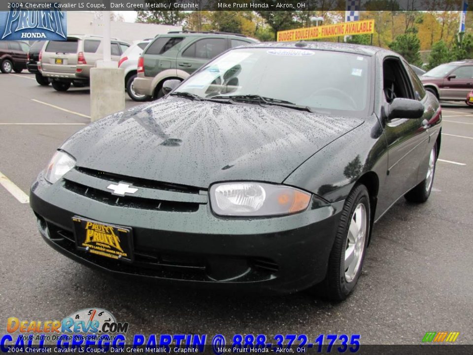 2004 Chevrolet Cavalier LS Coupe Dark Green Metallic / Graphite Photo #3