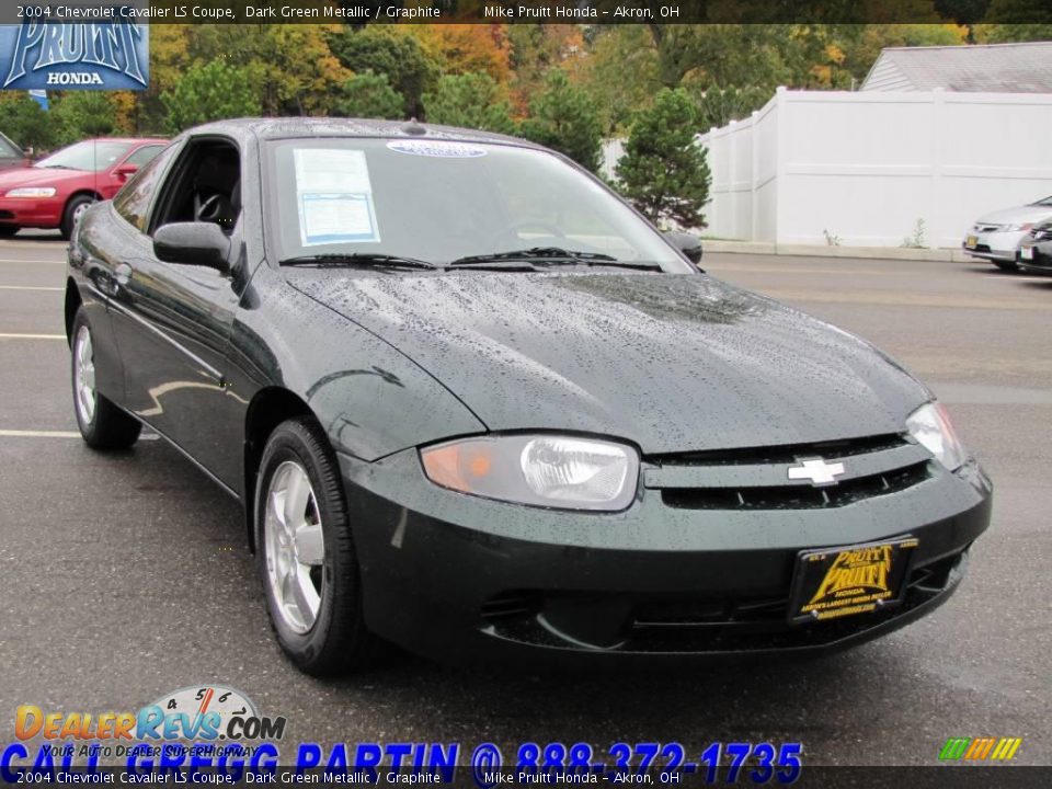 2004 Chevrolet Cavalier LS Coupe Dark Green Metallic / Graphite Photo #5