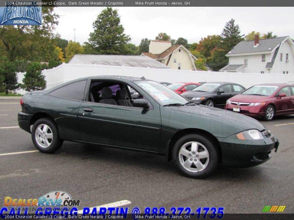 2004 Chevrolet Cavalier LS Coupe Dark Green Metallic / Graphite Photo #6