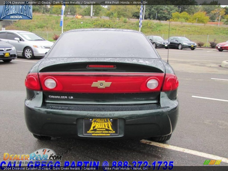 2004 Chevrolet Cavalier LS Coupe Dark Green Metallic / Graphite Photo #8