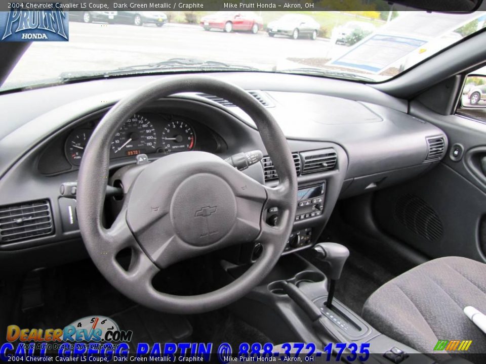 2004 Chevrolet Cavalier LS Coupe Dark Green Metallic / Graphite Photo #14