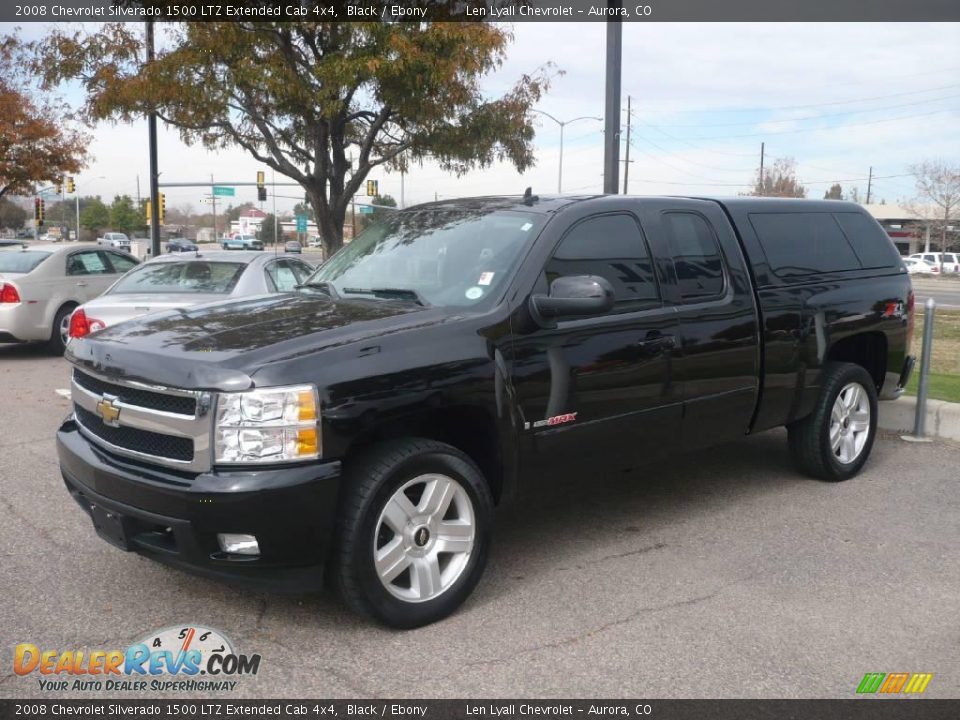 2008 Chevrolet Silverado 1500 LTZ Extended Cab 4x4 Black / Ebony Photo #3