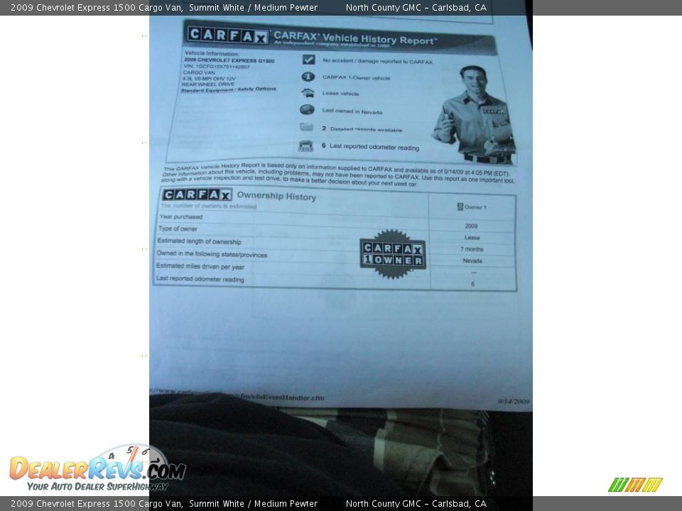 2009 Chevrolet Express 1500 Cargo Van Summit White / Medium Pewter Photo #17