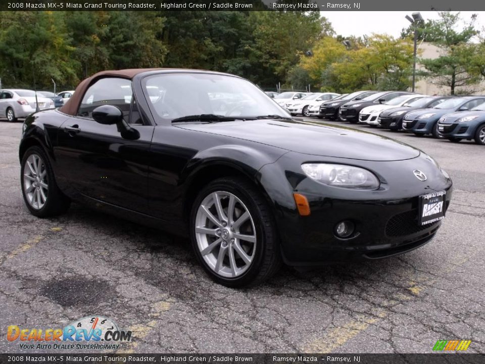 2008 Mazda MX-5 Miata Grand Touring Roadster Highland Green / Saddle Brown Photo #1
