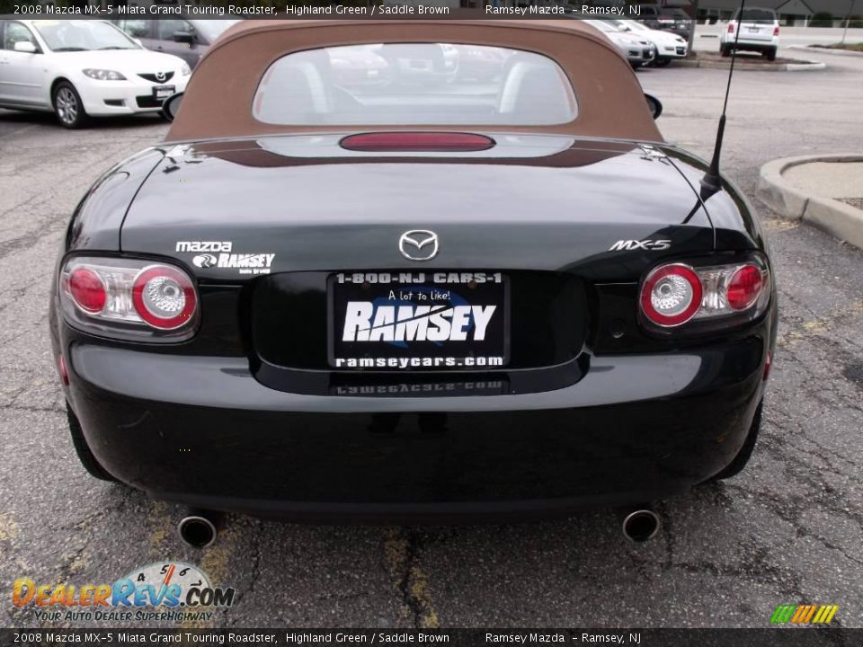 2008 Mazda MX-5 Miata Grand Touring Roadster Highland Green / Saddle Brown Photo #4