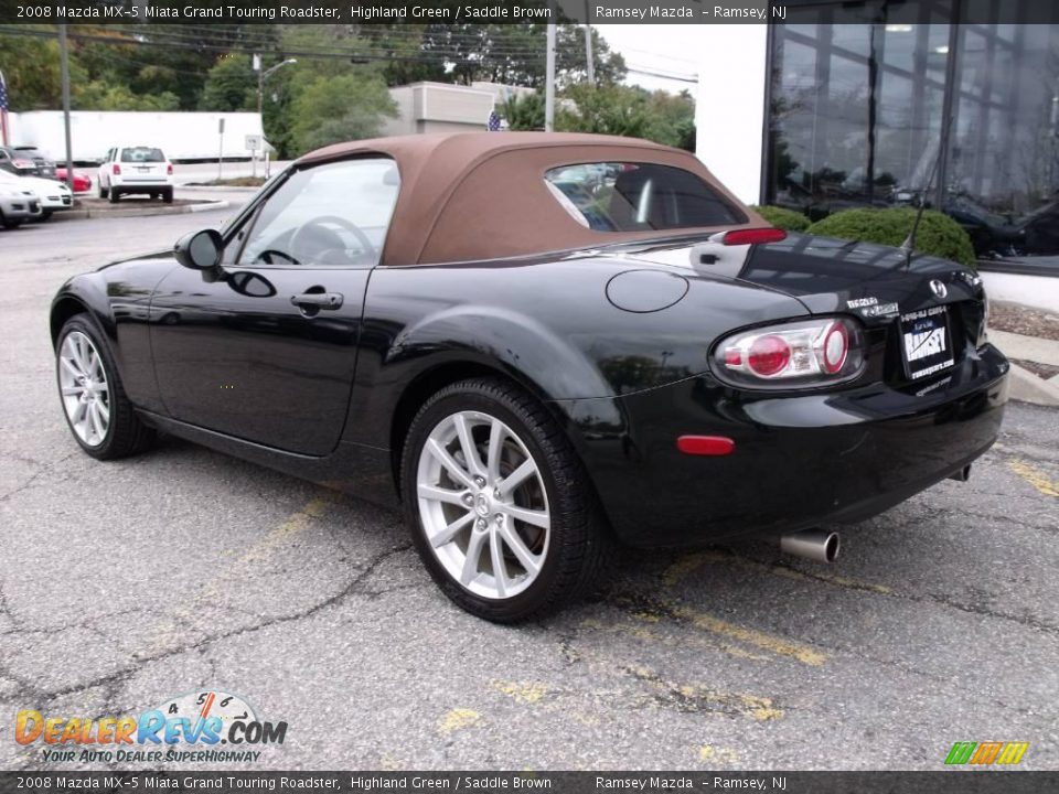 2008 Mazda MX-5 Miata Grand Touring Roadster Highland Green / Saddle Brown Photo #5