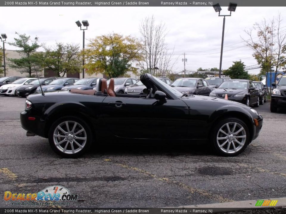 2008 Mazda MX-5 Miata Grand Touring Roadster Highland Green / Saddle Brown Photo #9