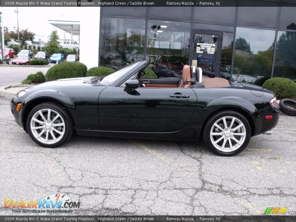 2008 Mazda MX-5 Miata Grand Touring Roadster Highland Green / Saddle Brown Photo #11