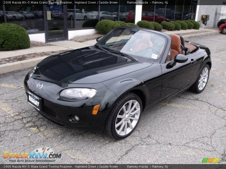 2008 Mazda MX-5 Miata Grand Touring Roadster Highland Green / Saddle Brown Photo #12