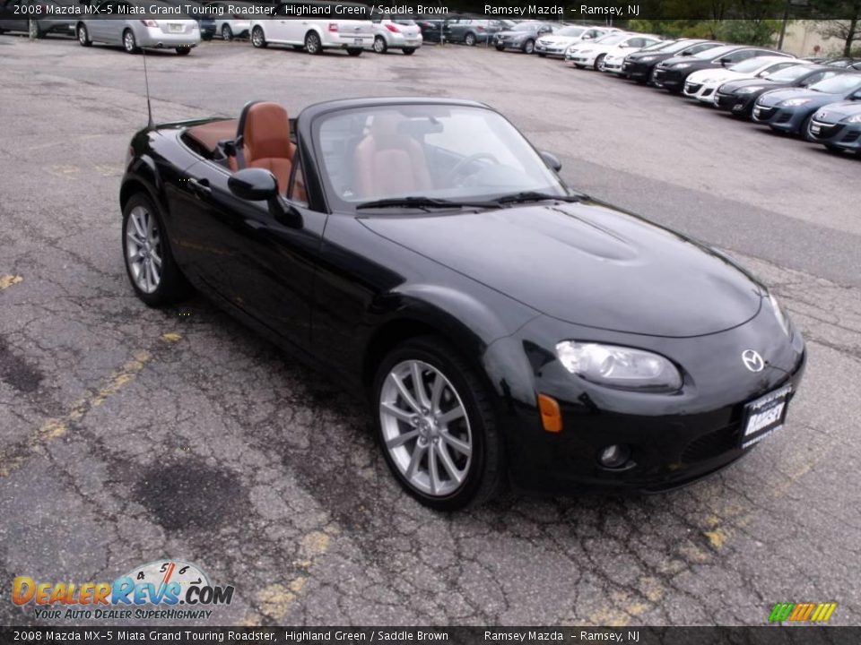 2008 Mazda MX-5 Miata Grand Touring Roadster Highland Green / Saddle Brown Photo #13
