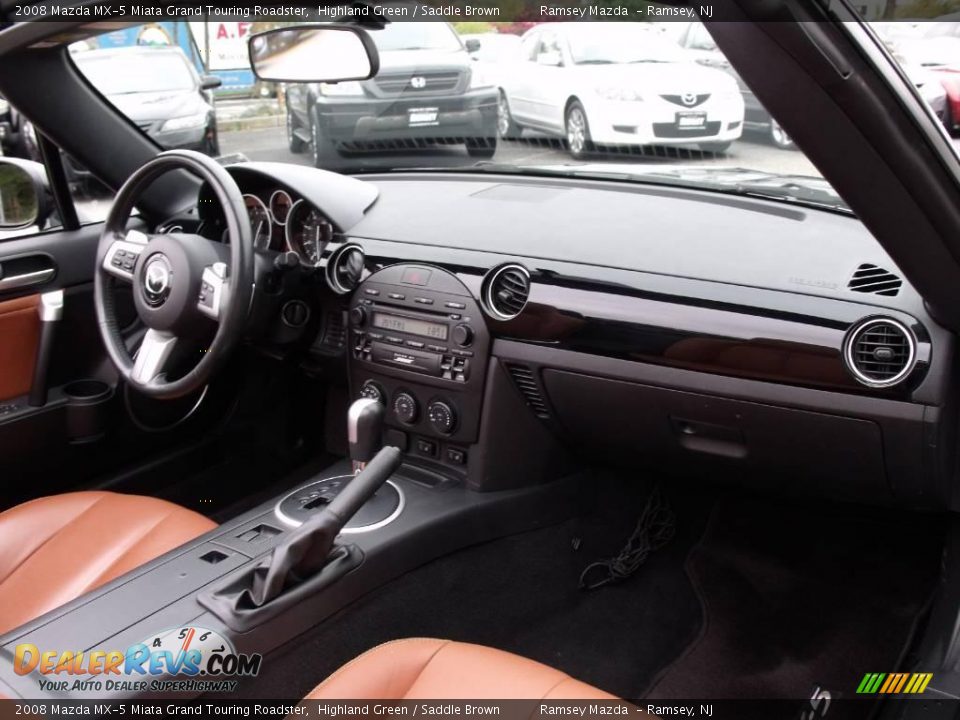 2008 Mazda MX-5 Miata Grand Touring Roadster Highland Green / Saddle Brown Photo #15