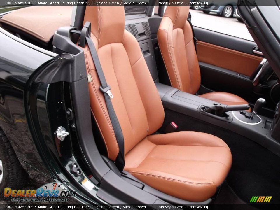 2008 Mazda MX-5 Miata Grand Touring Roadster Highland Green / Saddle Brown Photo #16