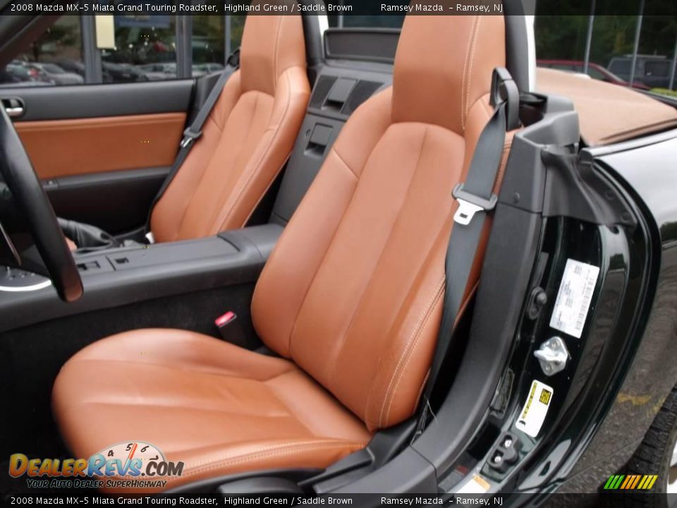 2008 Mazda MX-5 Miata Grand Touring Roadster Highland Green / Saddle Brown Photo #19
