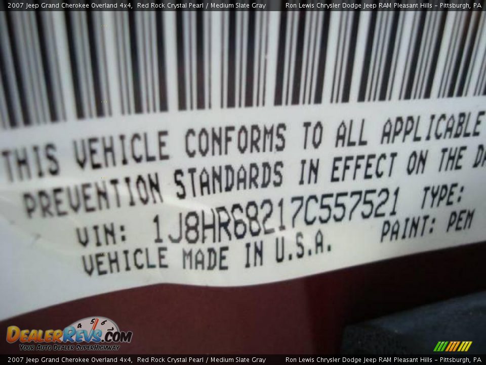 2007 Jeep Grand Cherokee Overland 4x4 Red Rock Crystal Pearl / Medium Slate Gray Photo #24