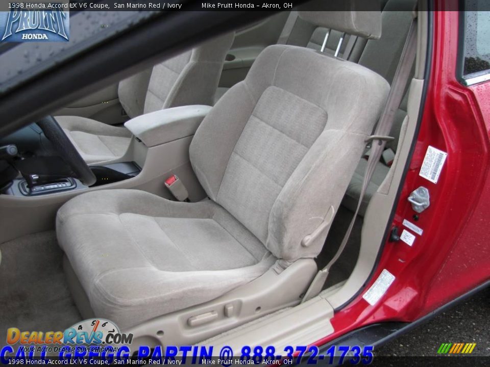 1998 Honda Accord LX V6 Coupe San Marino Red / Ivory Photo #12