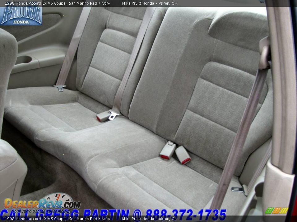 1998 Honda Accord LX V6 Coupe San Marino Red / Ivory Photo #13