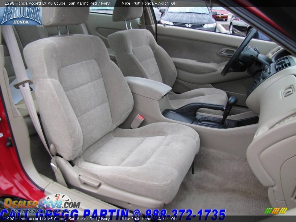1998 Honda Accord LX V6 Coupe San Marino Red / Ivory Photo #14