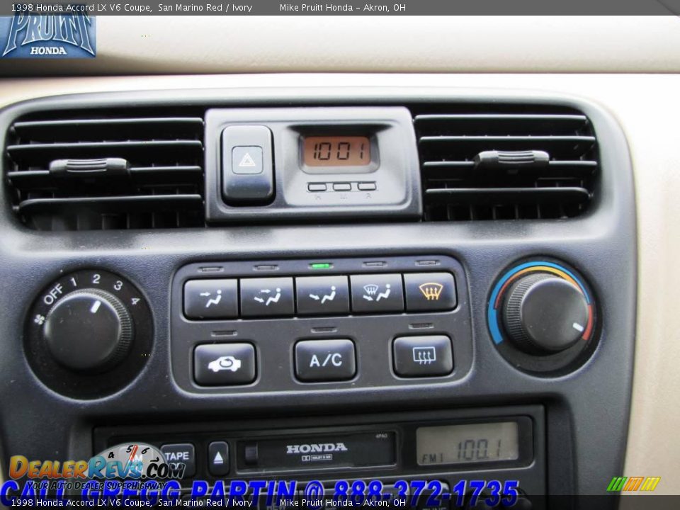 1998 Honda Accord LX V6 Coupe San Marino Red / Ivory Photo #20