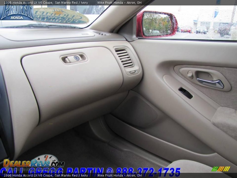 1998 Honda Accord LX V6 Coupe San Marino Red / Ivory Photo #23