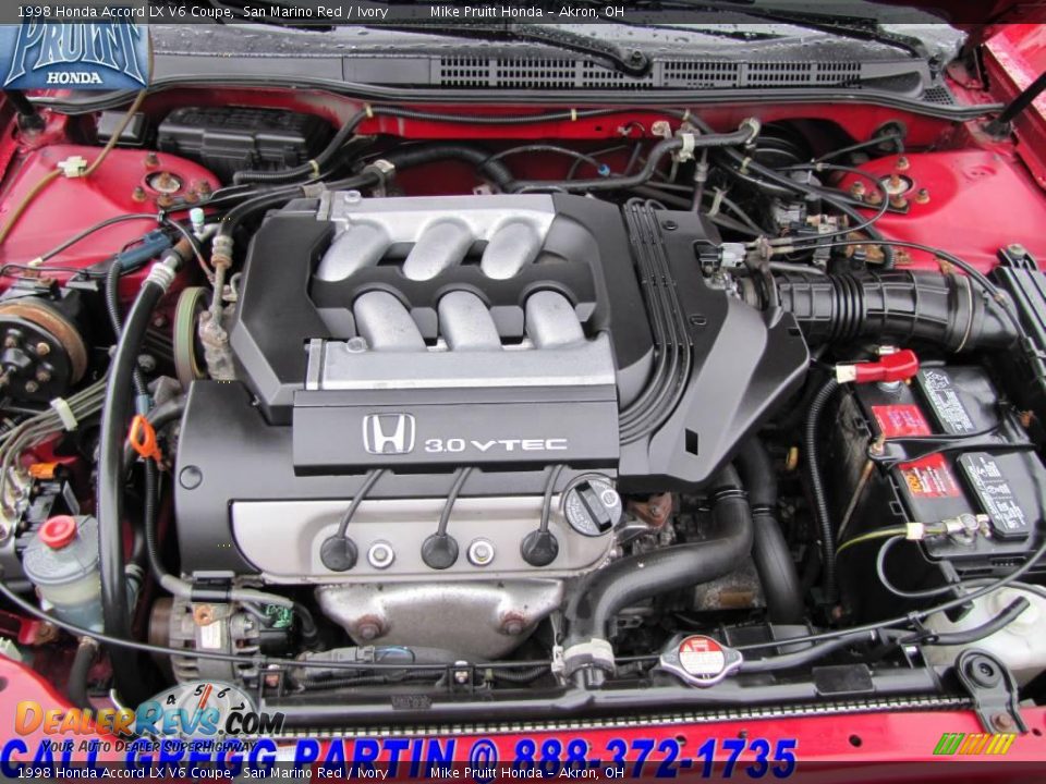 1998 Honda Accord LX V6 Coupe San Marino Red / Ivory Photo #24