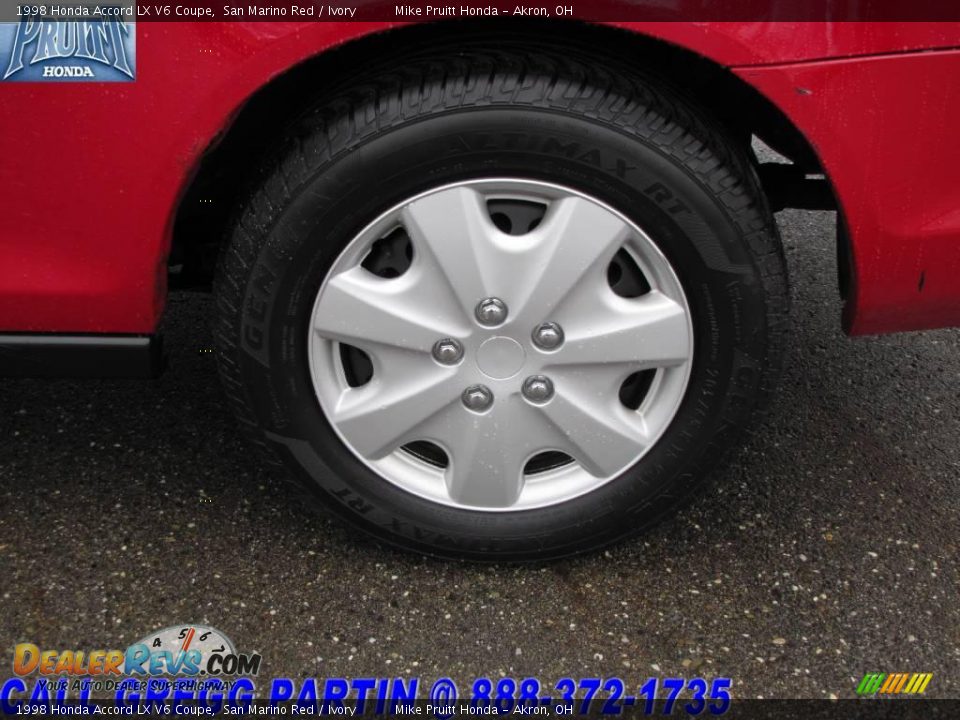 1998 Honda Accord LX V6 Coupe San Marino Red / Ivory Photo #26