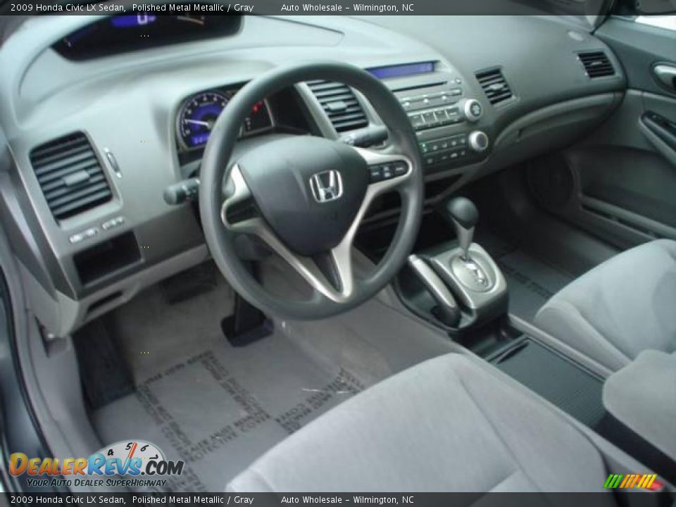 2009 Honda Civic LX Sedan Polished Metal Metallic / Gray Photo #9