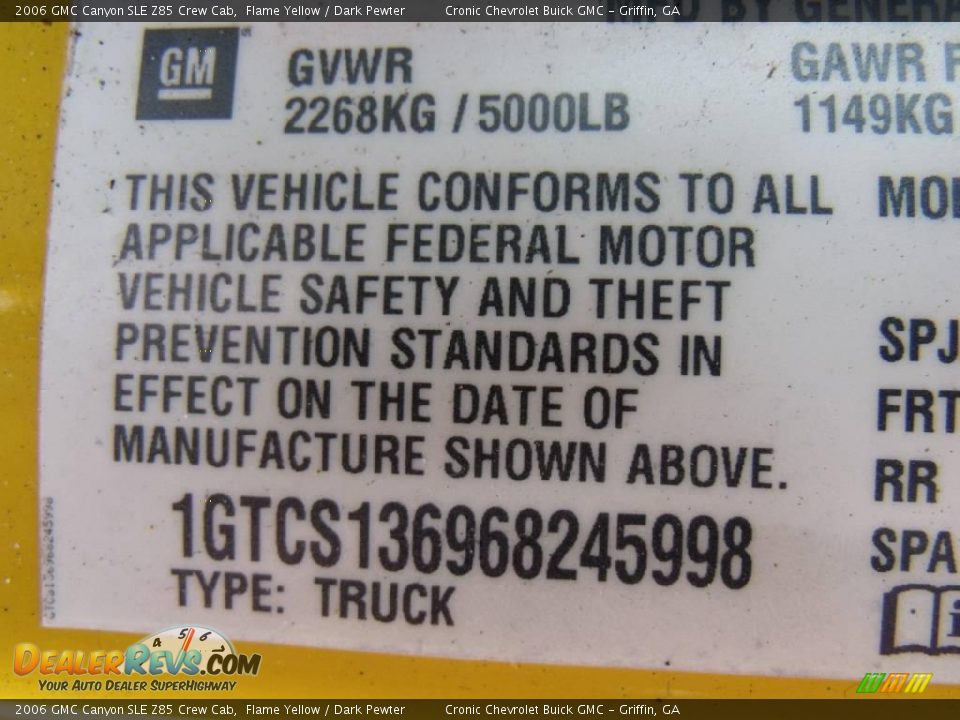 2006 GMC Canyon SLE Z85 Crew Cab Flame Yellow / Dark Pewter Photo #21