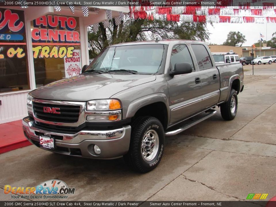 2006 GMC Sierra 2500HD SLT Crew Cab 4x4 Steel Gray Metallic / Dark Pewter Photo #3