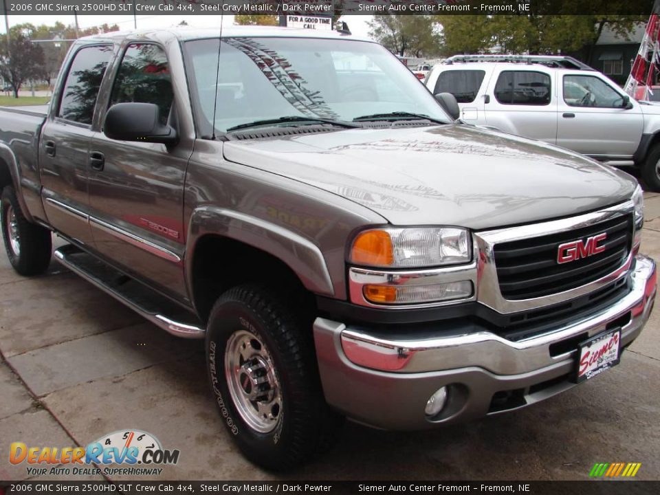 2006 GMC Sierra 2500HD SLT Crew Cab 4x4 Steel Gray Metallic / Dark Pewter Photo #5