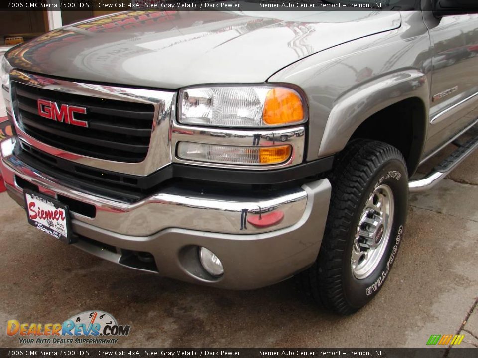 2006 GMC Sierra 2500HD SLT Crew Cab 4x4 Steel Gray Metallic / Dark Pewter Photo #11