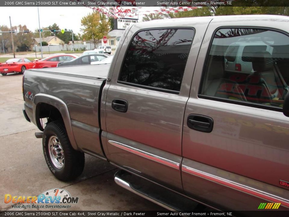 2006 GMC Sierra 2500HD SLT Crew Cab 4x4 Steel Gray Metallic / Dark Pewter Photo #13
