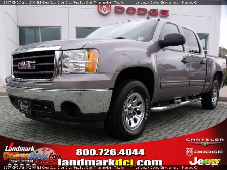 2007 GMC Sierra 1500 SLE Crew Cab Steel Gray Metallic / Dark Titanium/Light Titanium Photo #1