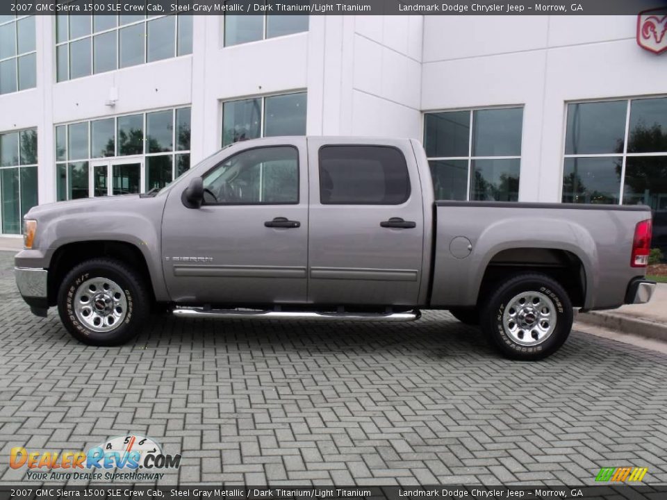 2007 GMC Sierra 1500 SLE Crew Cab Steel Gray Metallic / Dark Titanium/Light Titanium Photo #2
