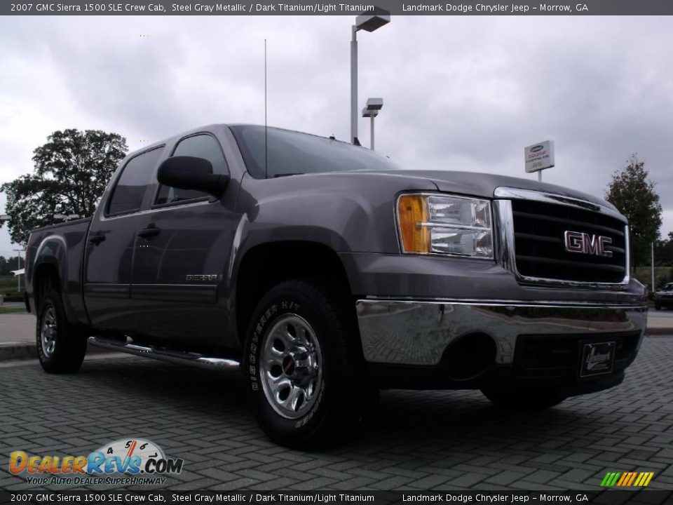 2007 GMC Sierra 1500 SLE Crew Cab Steel Gray Metallic / Dark Titanium/Light Titanium Photo #7
