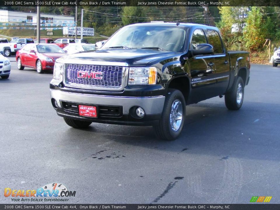 2008 GMC Sierra 1500 SLE Crew Cab 4x4 Onyx Black / Dark Titanium Photo #11