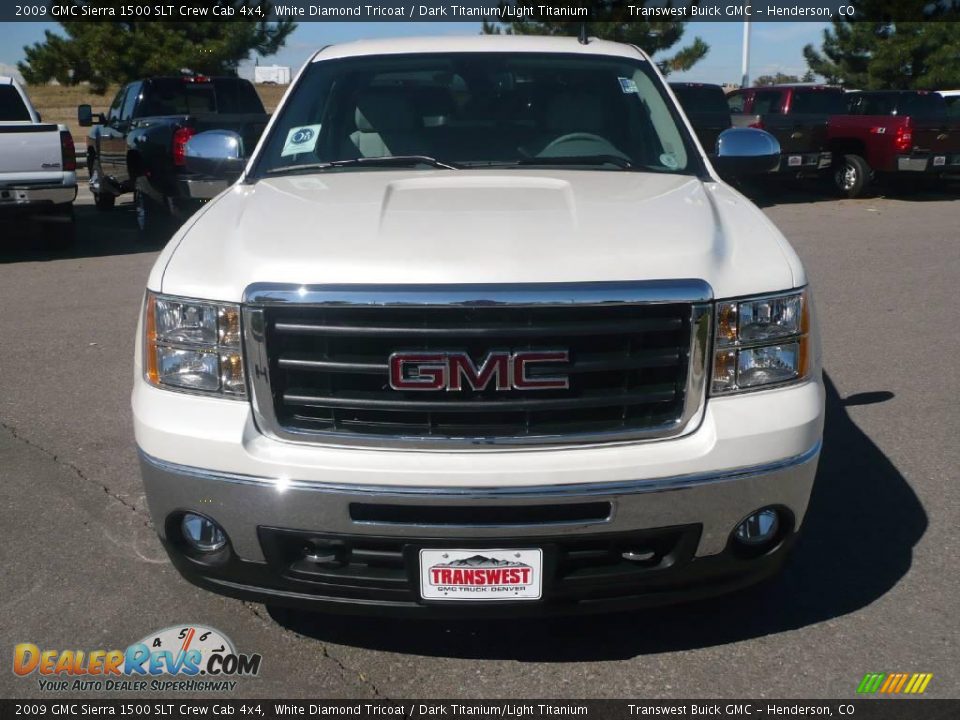 2009 GMC Sierra 1500 SLT Crew Cab 4x4 White Diamond Tricoat / Dark Titanium/Light Titanium Photo #2