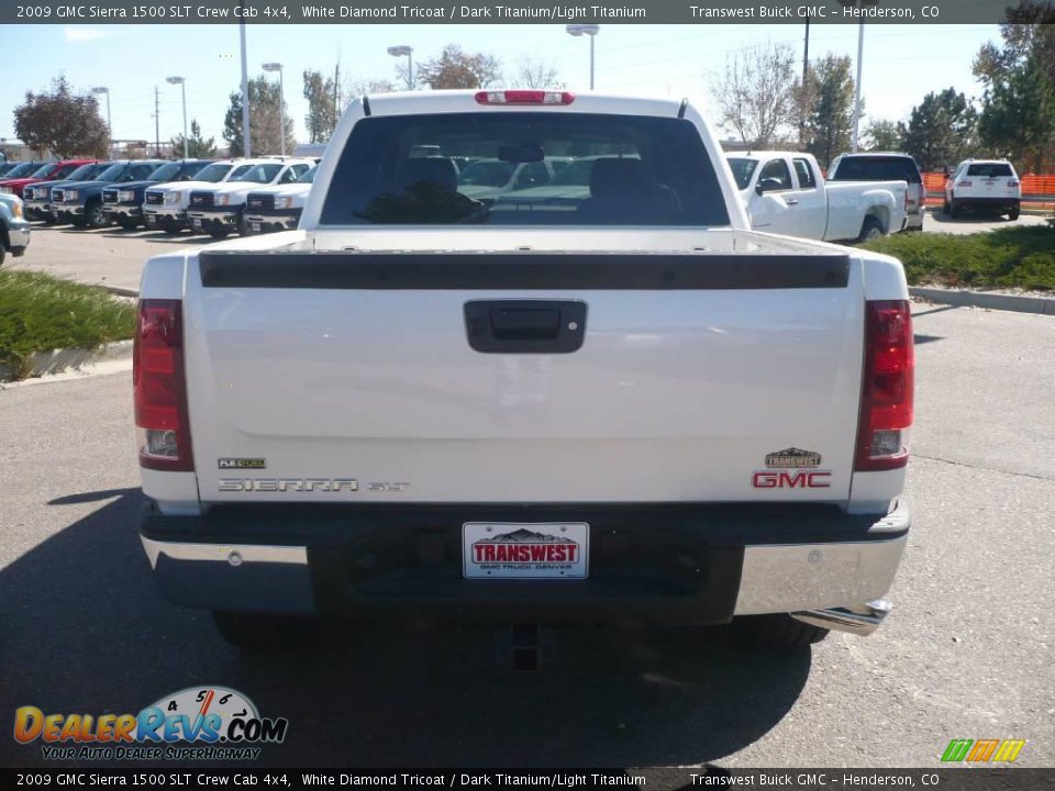 2009 GMC Sierra 1500 SLT Crew Cab 4x4 White Diamond Tricoat / Dark Titanium/Light Titanium Photo #4